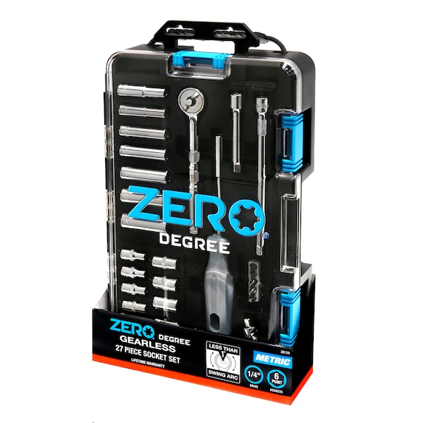 Allied International 27 pc. 1/4in Drive Metric Tool Set with Zero Degree Ratchet 38129 - main